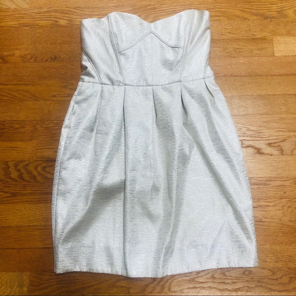 Shoshanna Metallic Strapless Dress- Size 8- NWT